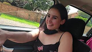 Masturbating While Driving in Public with Upskirt Flashing