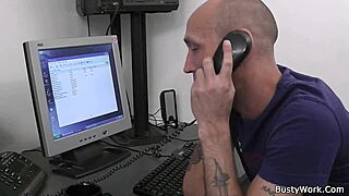 White secretary receives a lot of penis in the office