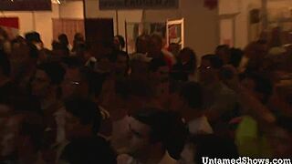 hey, watch this naughty brunette strip and ditch her clothes now