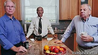 Young Blonde Teen Gives Old Man Happy Ending!