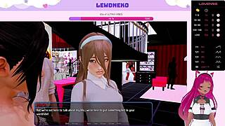 LewdNeko Vtuber Masturbates with Vibrator in Harem Hotel Game