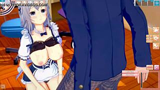 sakuya izayoi's big tits get rubbed in touhou