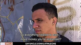 Straight Latino tricks and sucks for money a big uncut cock