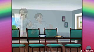 Hey, summertime saga girl rides monster dildo to orgasm 😍