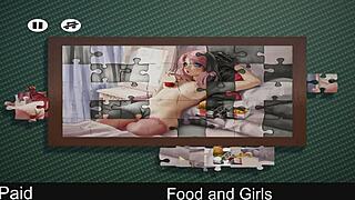 anime girls play with food seductively