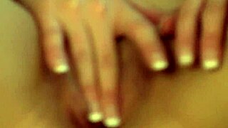 hot ameara teases her shaved twat with a dildo for climax