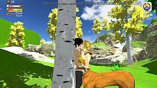 Female centaur femdom sex in 3D game.
