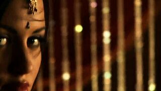 brunette lover performs as a belly dancer, ripping clothes and undressing nude in erotic indian dance