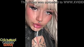 Yo, alt goth Latina slut nails facial on Colombian casting couch