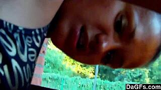 Dagfs couple films girlfriend teasing boyfriend outdoors in skimpy bikini. What’s her next move?