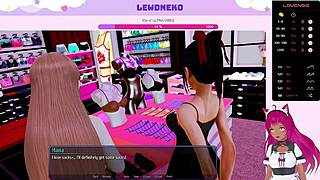 LewdNeko Vtuber Masturbates with Vibrator in Harem Hotel Game