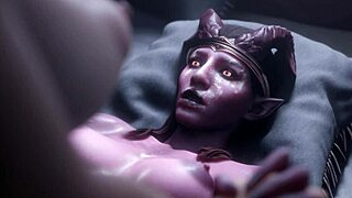 Hot Milf Dominates Timid Demoness with Dick. Futanari Animation Cums Four Times Hard.