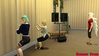 Bulma and 17 ask Jiraiya about dancing his cock hard for trio 😏