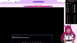 LewdNeko Vtuber Masturbates with Vibrator in Harem Hotel Game