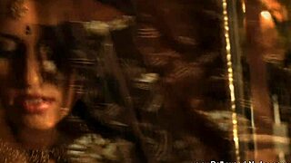 brunette lover performs as a belly dancer, ripping clothes and undressing nude in erotic indian dance