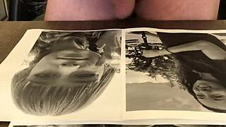 Intense cum tribute to shaved teen pussy