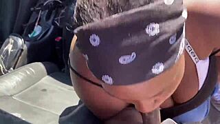 Thot Sucks Fat Cock Madly in Public Outdoor