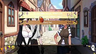 Horror mansion ep1 footjob under desk in anime hentai game with monster