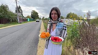 i asked the farmer girl to show me how she grows those juicy fruits and vegetables outdoors