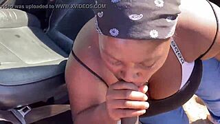 Thot Sucks Fat Cock Madly in Public Outdoor