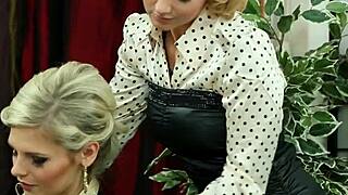 Jizz Clothed Glam Slut Sucks Monster Cock In Threesome Oral.