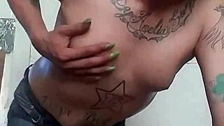 Shemale Slut Natalie Sin Performs Solo Act