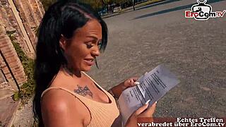 Check out this real blind date casting with a hot German Latina teen! 🔥