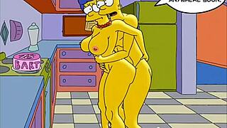 This Simpsons parody Hentai cartoon features Marge, the sexy housewife, having her behind taken both in the gym and at home while her husband is at work