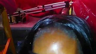 Man, that midget struggles with a huge black cock in pov