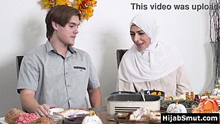 Muslim girl gets banged hard on Thanksgiving table! 🦃