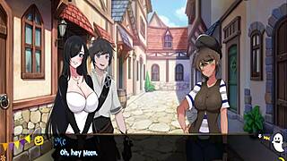 Horror mansion ep1 footjob under desk in anime hentai game with monster