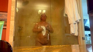 Mistress danie showers her fat bbw body intensely