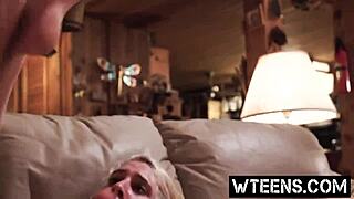 Wow, the glamorous blonde rides cock screaming!