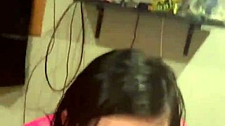 Petite teen gives hot blowjob to big cock