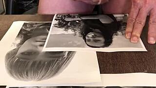 Intense cum tribute to shaved teen pussy