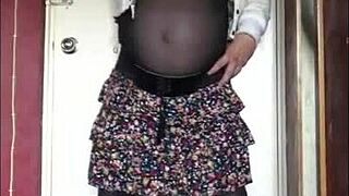 Again, Crossdresser sissy gets off on being naughty