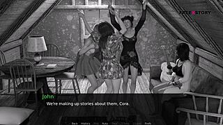 Nurse Cora and Lemon host group sex in Dusklight Manor. Vampire John joins their wild hospital game.