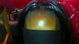 Man, that midget struggles with a huge black cock in pov