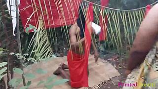 native doctor bangs ambitious woman outdoors