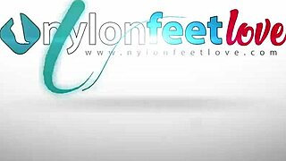 Bianca in Pantyhose Teasing with Boot Removal