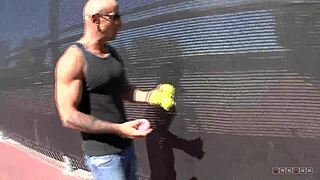 i saw the horny muscular hunk blast her with a big messy load on her wet pussy