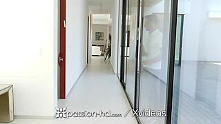 Passion-HD toy teasing leaves small tits babe with soaking wet pussy for action.