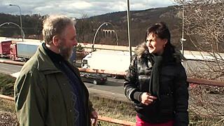 old man takes teen outdoors for hardcore fucking