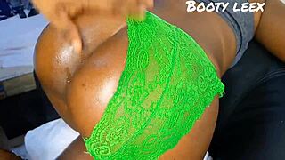 European secretary in green panties takes big cock anal