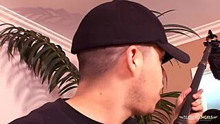 Straight out of the shower, the brunette jumps in bed to get FILMED GETTING DRILLED