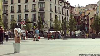 Gagged Busty Spanish Slut Fucked Hard in Public Outdoor Scene