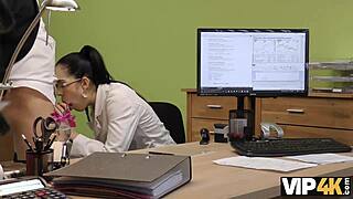 vip4k agent approves credit for brunette nympho in casting interview for hot action