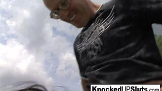 pregnant woman handles outdoor chores