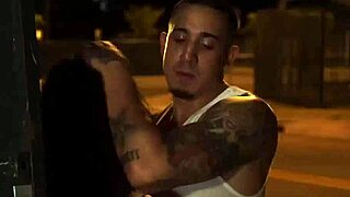 Bound petite Gina Valentina fucked outdoors.