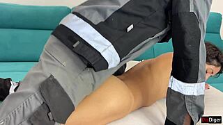 hard anal riding leads to sloppy blowjob and cum swallow